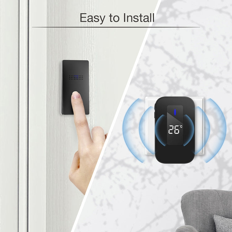 C303B One to One Home Wireless Doorbell Temperature Digital Display Remote Control Elderly Pager, US Plug, EU Plug, UK Plug C303B One to One Home Wireless Doorbell Temperature Digital Display Remote Control Elderly Pager, US Plug, EU Plug, UK Plug